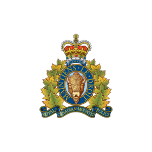 Royal Canadian Mounted Police crest with crown and bison