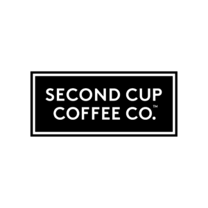 Second Cup Coffee Co. logo on black background