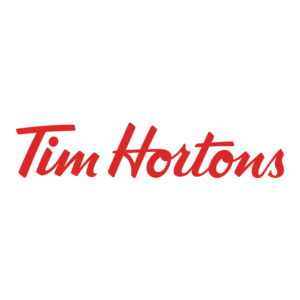 Tim Hortons red logo on black background