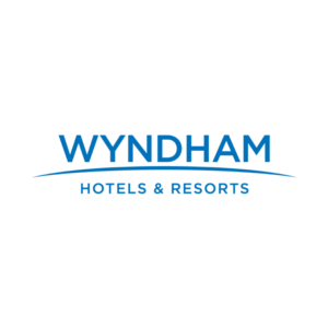 Wyndham Hotels & Resorts blue logo on black
